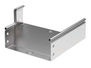 Переходник RRS левосторонний 100/50  H50 в комплекте с крепежными элементами и соединительными пластинами, необходимыми для монтажа, горячеоцинкованный