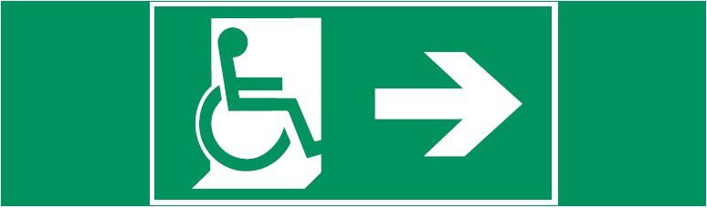 пиктограмма "Движение МГН  направо" 310х90мм для аварийно-эвакуационного светильника Basic IP65