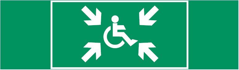 пиктограмма "Безопасная зона МГН" 310х90мм для авар-эвакуац св-ка Basic IP65