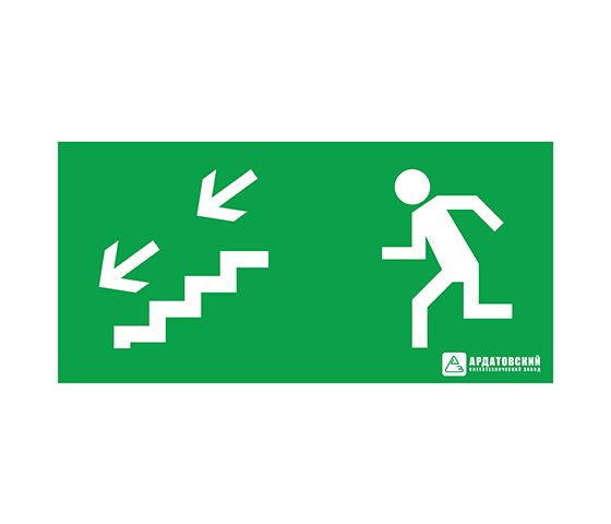 Светильник ЭЗ "Эвакуационный выход по лестнице налево вниз" (330х120)