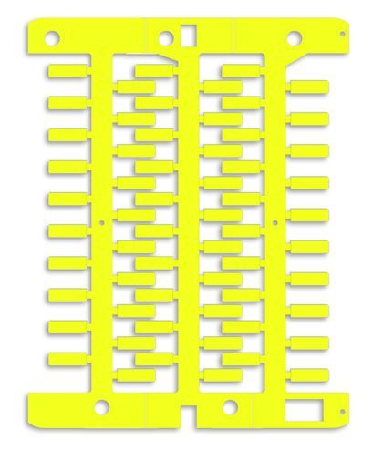 Маркировка для провода, жесткая, для трубочек. 4х12мм. Желтая