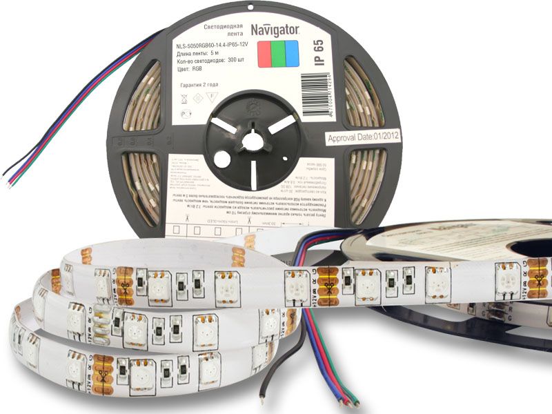 СД Лента Navigator 71 429 NLS-5050RGB60-14.4-IP65-12V R5