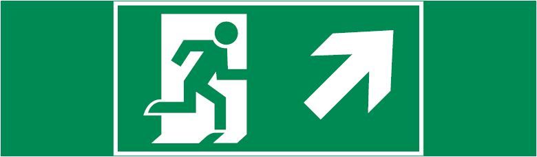 пиктограмма "ФИГУРА / СТРЕЛКА ВПРАВО ВВЕРХ" 310х90мм для аварийно-эвакуационного светильника Basic IP65