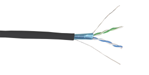 ITK Кабель связи витая пара F/UTP, кат.5E 2х2х24AWG solid, LDPE, 500м, черный