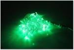 LED-PLS-100-10M-240V-G/C-F(G)-W/O, Светодиодная гирлянда влагостойкая, 10 м., Зеленый/зеленый флэш на прозр. пр., соед.(без шнура) С КОЛПАЧКОМ