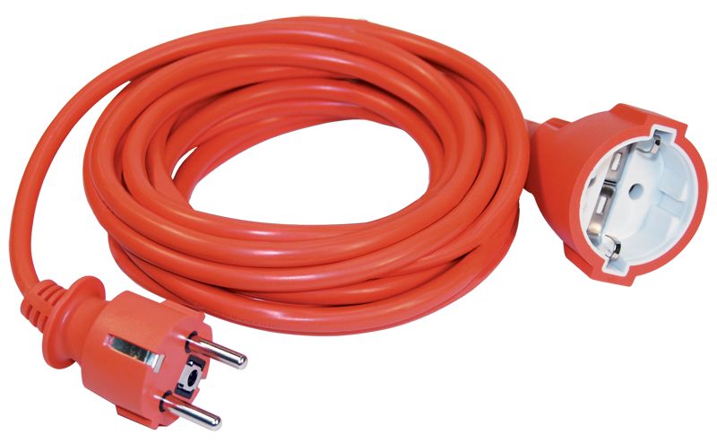Шнур УШ-01РВ оранж. с вилкой и розеткой 2P+PE 3х1,0/5метров ИЭК