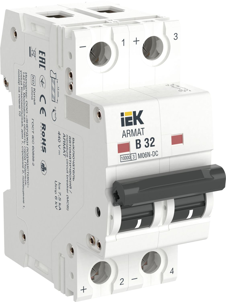 ARMAT Авт. выкл. M06N-DC 2P B 32А IEK