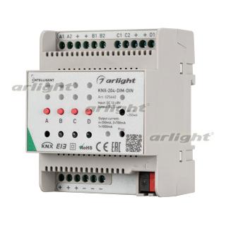 INTELLIGENT ARLIGHT Диммер KNX-204-DIM-DIN (12-48V, 8x0.35/4x0.7/2x1A) (IARL, IP20 Пластик, 2 года)