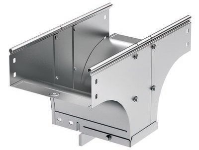 Ответвитель TDSR Т-образный вертикальный переходник 300/100 в комплекте с крепежными элементами и соединительными пластинами, необходимыми для монтажа, горячеоцинкованный