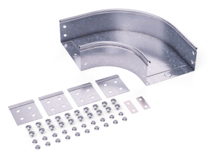 Угол CPO 90 горизонтальный 90° 500x80 в комплекте с крепежными элементами и соединительными пластинами, необходимыми для монтажа, нержавеющий