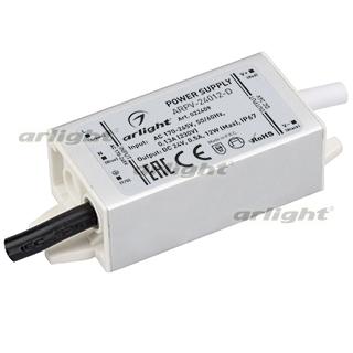 Блок питания ARPV-24012-D (24V, 0.5A, 12W) (Arlight, IP67 Металл, 3 года)
