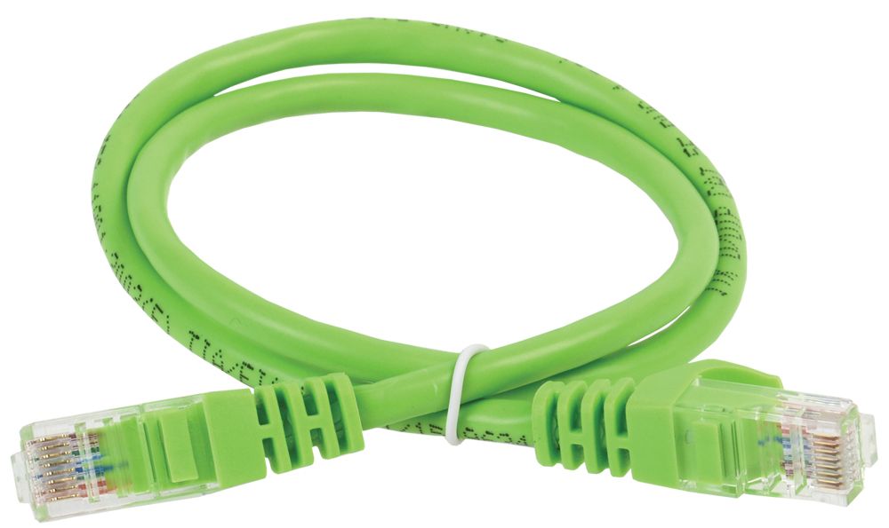 ITK Коммутационный шнур (патч-корд), кат.5Е UTP, LSZH, 1м, зеленый