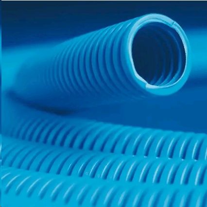 Труба ПП гибкая гофр. д.40мм, лёгкая с протяжкой, 20м, цвет синий
