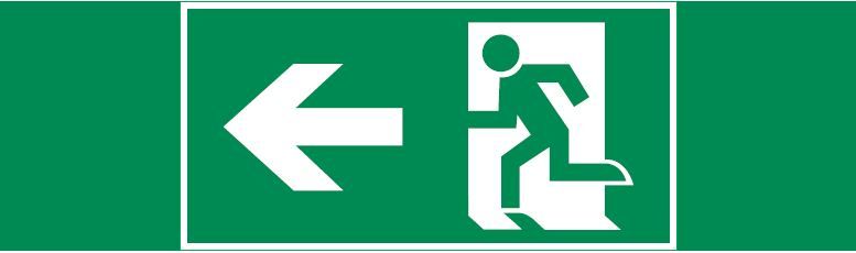 пиктограмма "ФИГУРА / СТРЕЛКА ВЛЕВО" 310х90мм для авар-эвакуац св-ка Basic IP65