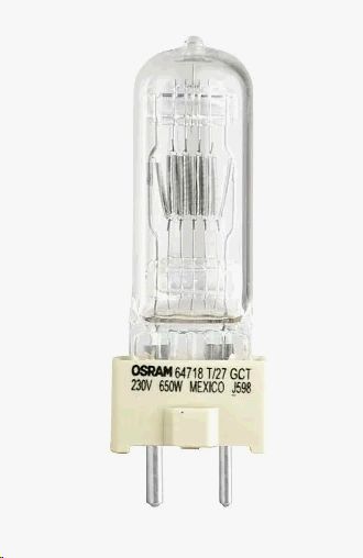 Лампа гал.  64718  GCT  T/27   230V 650W  GY9.5  14500lm  400ч  d=26  l=90   3000K