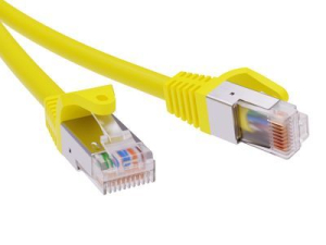 Патч-корд экранированный CAT6 F/UTP 4х2, LSZH, желтый, 0.5м