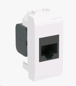 Компьютерная розетка RJ-45, кат.5E (разъем AMP), белая, 1мод.