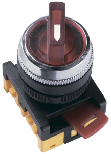 Переключатель АNСLR-22-3  на 3 фикс.полож.красный неон/240В I-O 1з+1р ИЭК