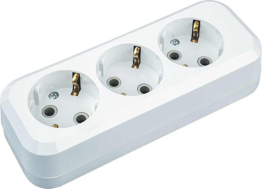 Колодка Navigator 61 584 NCA-BL01-03-E-WH 3гн с/з АБС пластик