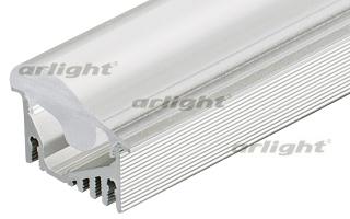 Профиль с экраном ALU-ASYMETRIC-2000 ANOD+FROST LENS (Arlight, Алюминий)