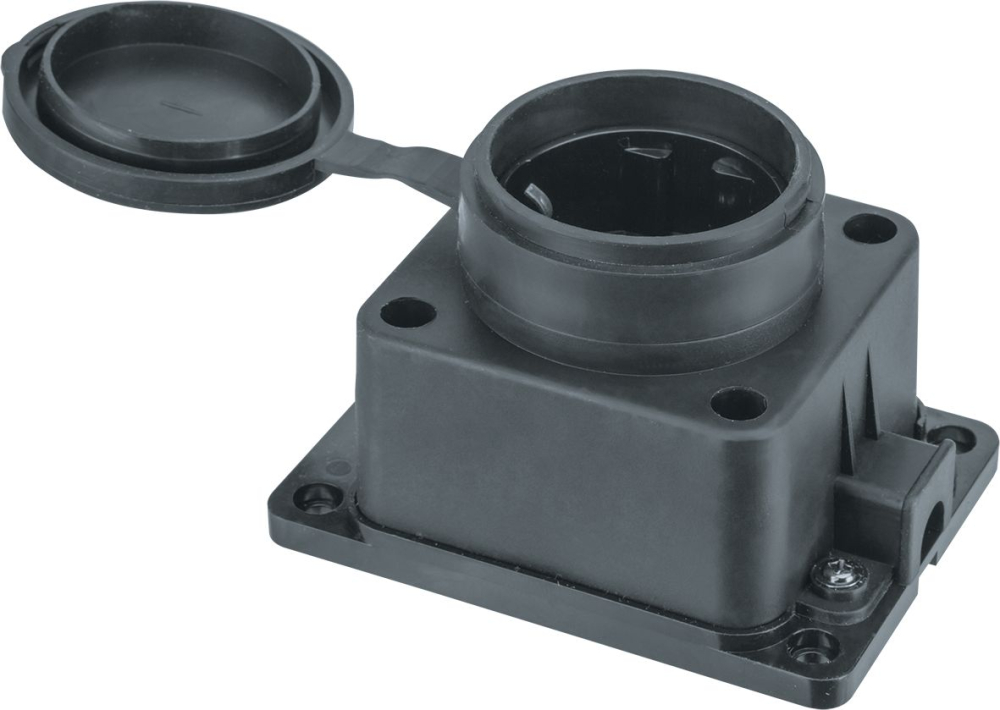 Розетка Navigator 61 370 NCA-BLR1-01-16A-E-IP44-BL настенная с/з черная