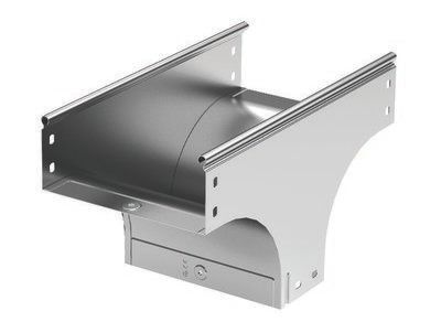 Ответвитель TD Т-образный вертикальный осн.100 H50 в комплекте с крепежными элементами и соединительными пластинами, необходимыми для монтажа, горячеоцинкованный