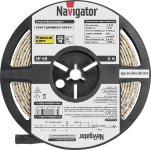 СД Лента Navigator 80 306 NLS-3528Y60-4.8-IP65-12V-Pro R5