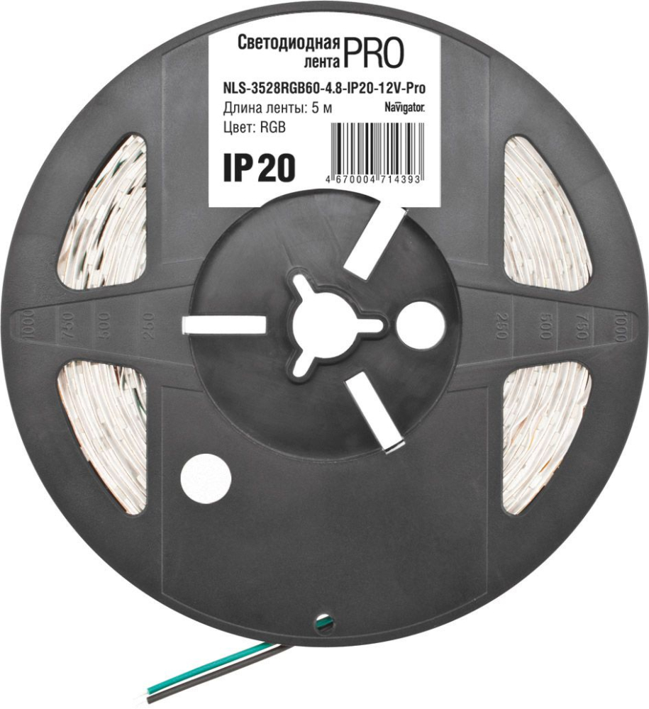 СД Лента Navigator 71 439 NLS-3528RGB60-4.8-IP20-12V-Pro R5