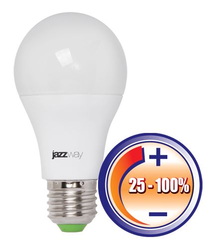 Лампа PLED- DIM A60  12w 3000K 1060 Lm E27 230/50  Jazzway