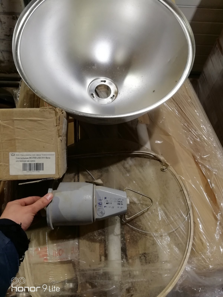 Светильник ЖСП50-250-011 Вега (с/стеклом на крюк) (корпус замят, упаковка нарушена)