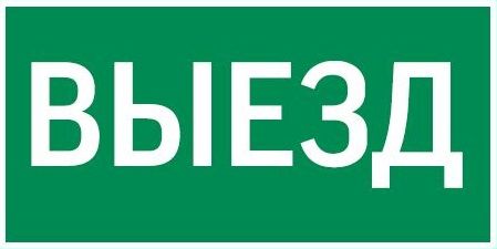 пиктограмма "ВЫЕЗД" 300х150мм для аварийно-эвакуационного светильника Giant/Vision/Twofold/Evade/Resist