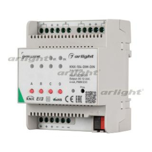 INTELLIGENT ARLIGHT Диммер KNX-104-DIM-DIN (12-24V, 4x4A) (IARL, IP20 Пластик, 2 года)