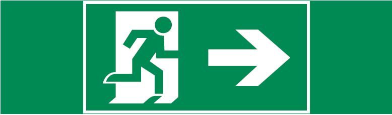 пиктограмма "ФИГУРА / СТРЕЛКА ВПРАВО" 310х90мм для аварийно-эвакуационного светильника Basic IP65
