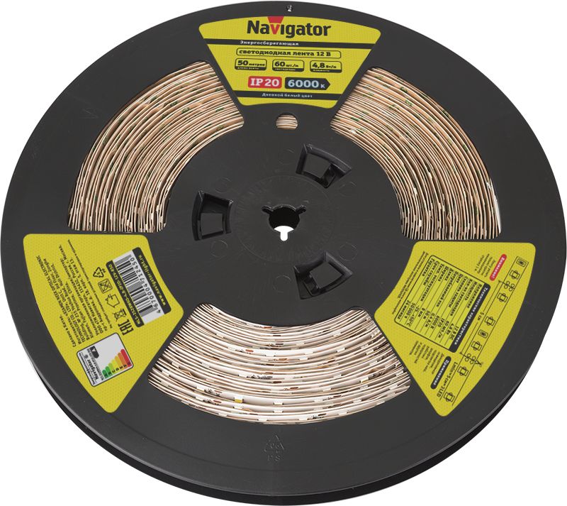 СД Лента Navigator 71 245 NLS-3528W60-4.8-IP20-12V-R50