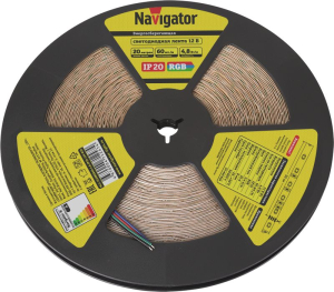 СД Лента Navigator 71 247 NLS-3528RGB60-4.8-IP20-12V-R20