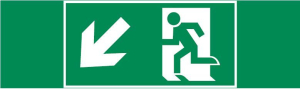 пиктограмма "ФИГУРА / СТРЕЛКА ВЛЕВО ВНИЗ" 310х90мм для аварийно-эвакуационного светильника Basic IP65
