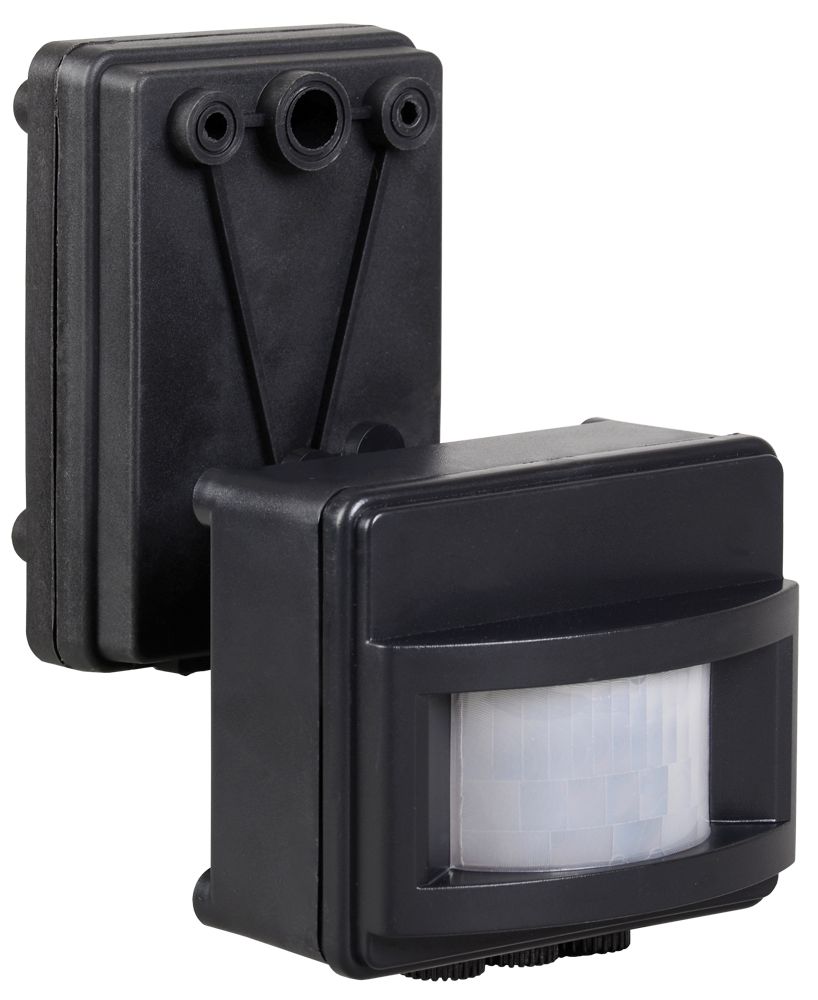 Датчик движения ДД 017 черный, макс. нагрузка 1100Вт, угол обзора 120град., дальность 12м, IP44, ИЭК