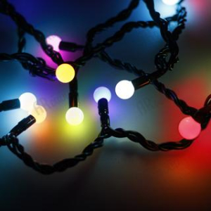 Светодиодная гирлянда ARD-BALL-CLASSIC-D13-10000-BLACK-100LED RGB (230V, 7W) (Ardecoled, IP65)