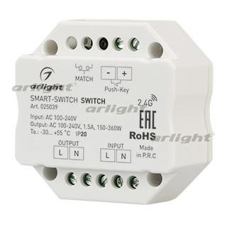 Контроллер-выключатель SMART-S2-SWITCH (230V, 1.5A, 2.4G) (Arlight, IP20 Пластик, 5 лет)