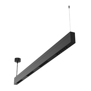 Светодиодный светильник VARTON Stellar-Line Comfort Up n Down подвесной 1200х35х75 мм 56 ВТ 3000 K RAL9005 черный матовый с линзами 50 градусов двойная засветка