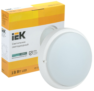 Светильник LED ДПО 4004 18Вт IP54 4000K круг белый IEK