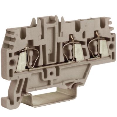 HMM.2/1+2GR(Ex), проходной зажим 2,5 кв.мм серый 1 ввод/2 вывода (замена на VPR-2.5-TWIN-GY)