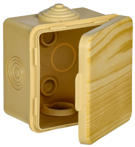 Коробка расп. КМ 65х65х50мм о/к IP54 4 вв. сосна IEK