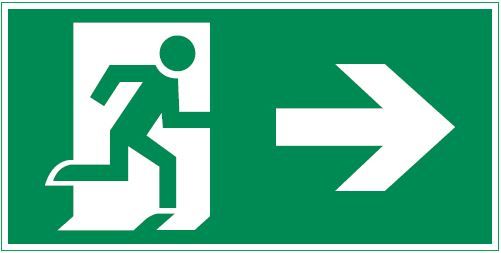 пиктограмма "ФИГУРА / СТРЕЛКА ВПРАВО" 180х90мм для аварийно-эвакуационного светильника Compact