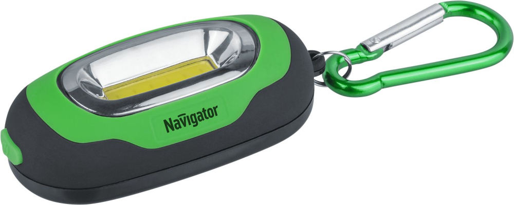 Фонарь Navigator 93 658 NPT-KC07-G-2CR2032 брелок пласт.1COB LED(1Вт) 3 реж.зел