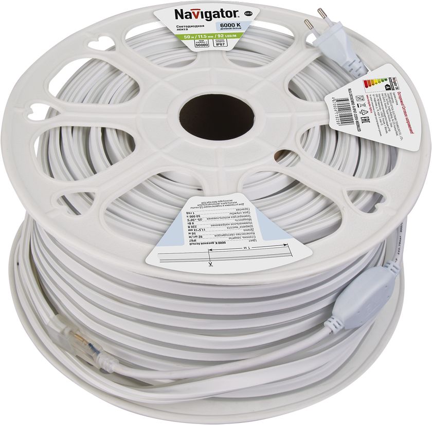 СД Лента Navigator 71 929 NLS-2835СW92-9-IP67-220V-NEONLED R20