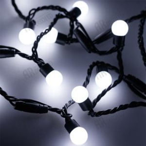Светодиодная гирлянда ARD-BALL-CLASSIC-D17.5-10000-BLACK-100LED WHITE (230V, 7W) (Ardecoled, IP65)