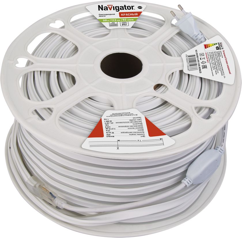 СД Лента Navigator 71 933 NLS-2835R92-9-IP67-220V-NEONLED R20