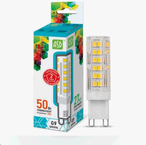 Лампа светодиодная LED-JCD-standard 5Вт 230В G9 4000К 450Лм