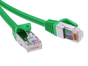 Патч-корд экранированный CAT5E F/UTP 4х2, LSZH, зелёный, 1.0м